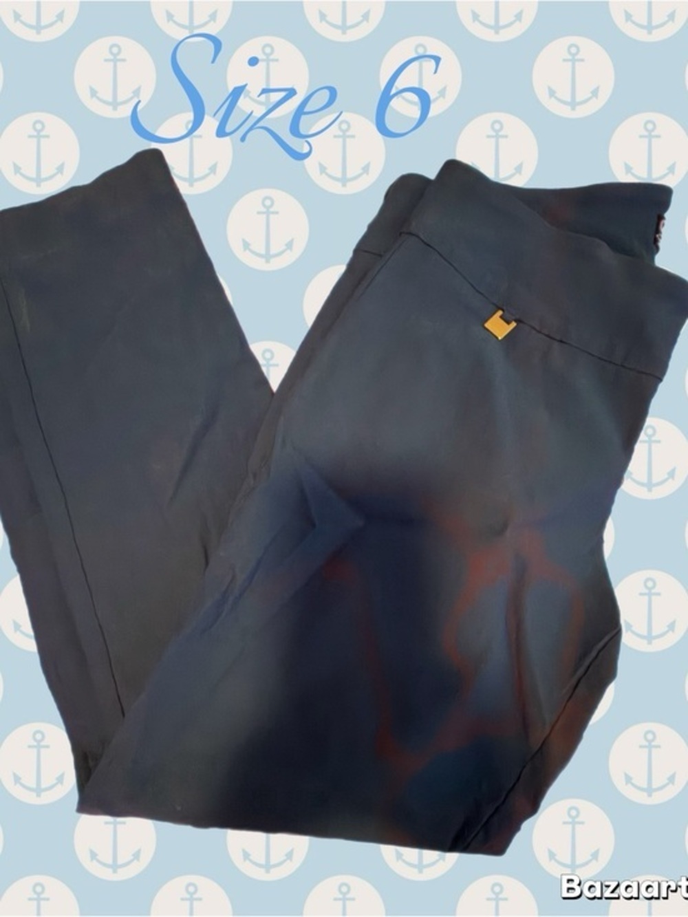 Peck & Peck Navy Men's Dress Pants with Subtle Metal Accent